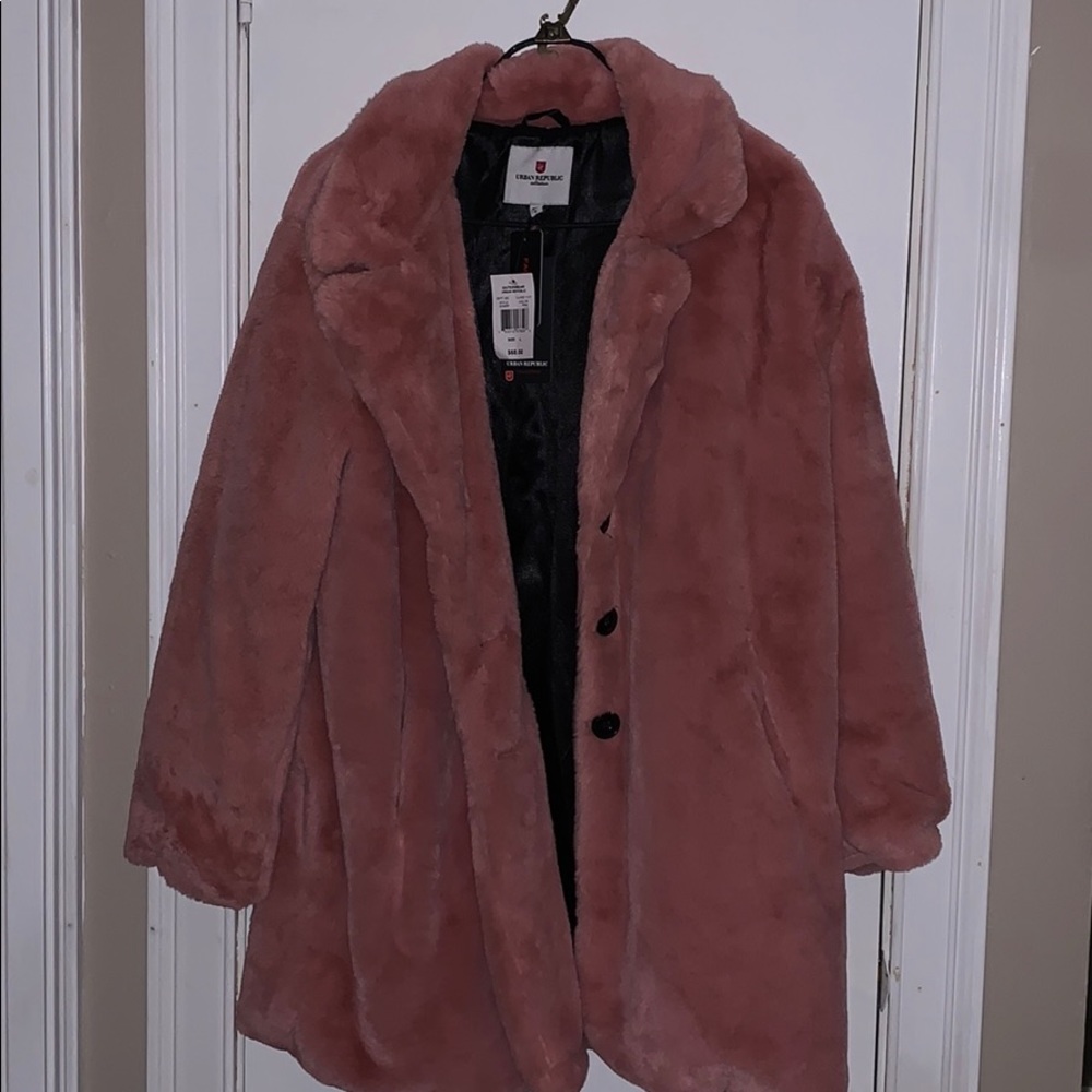 Beautiful Pink Faux Fur Jacket BNWT